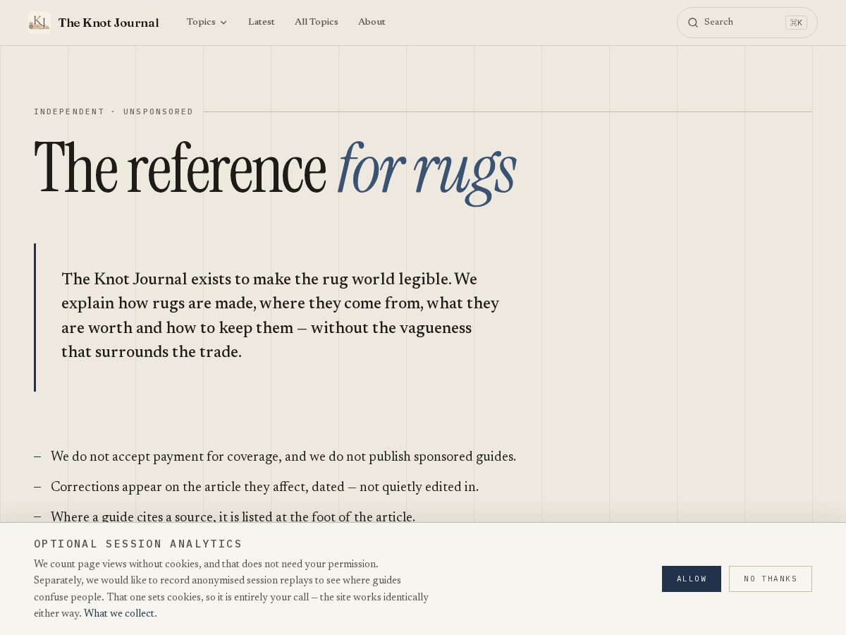 Landing-page snapshot of theknotjournal.com