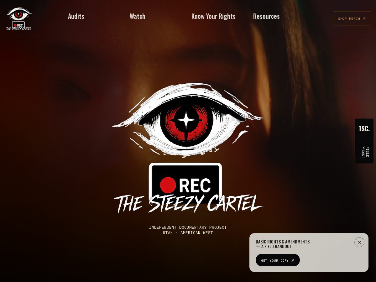 Landing-page snapshot of thesteezycartel.com