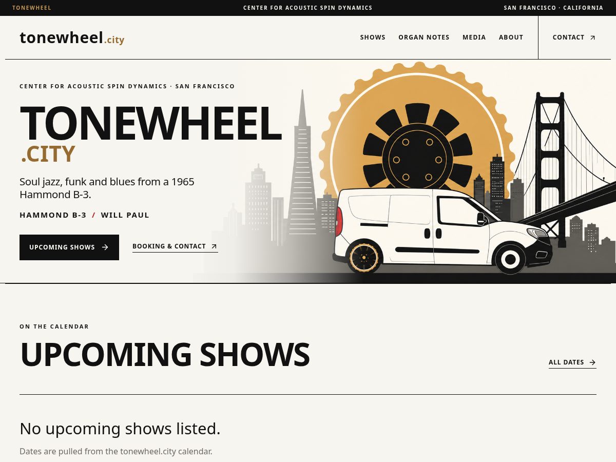 Landing-page snapshot of tonewheel.city