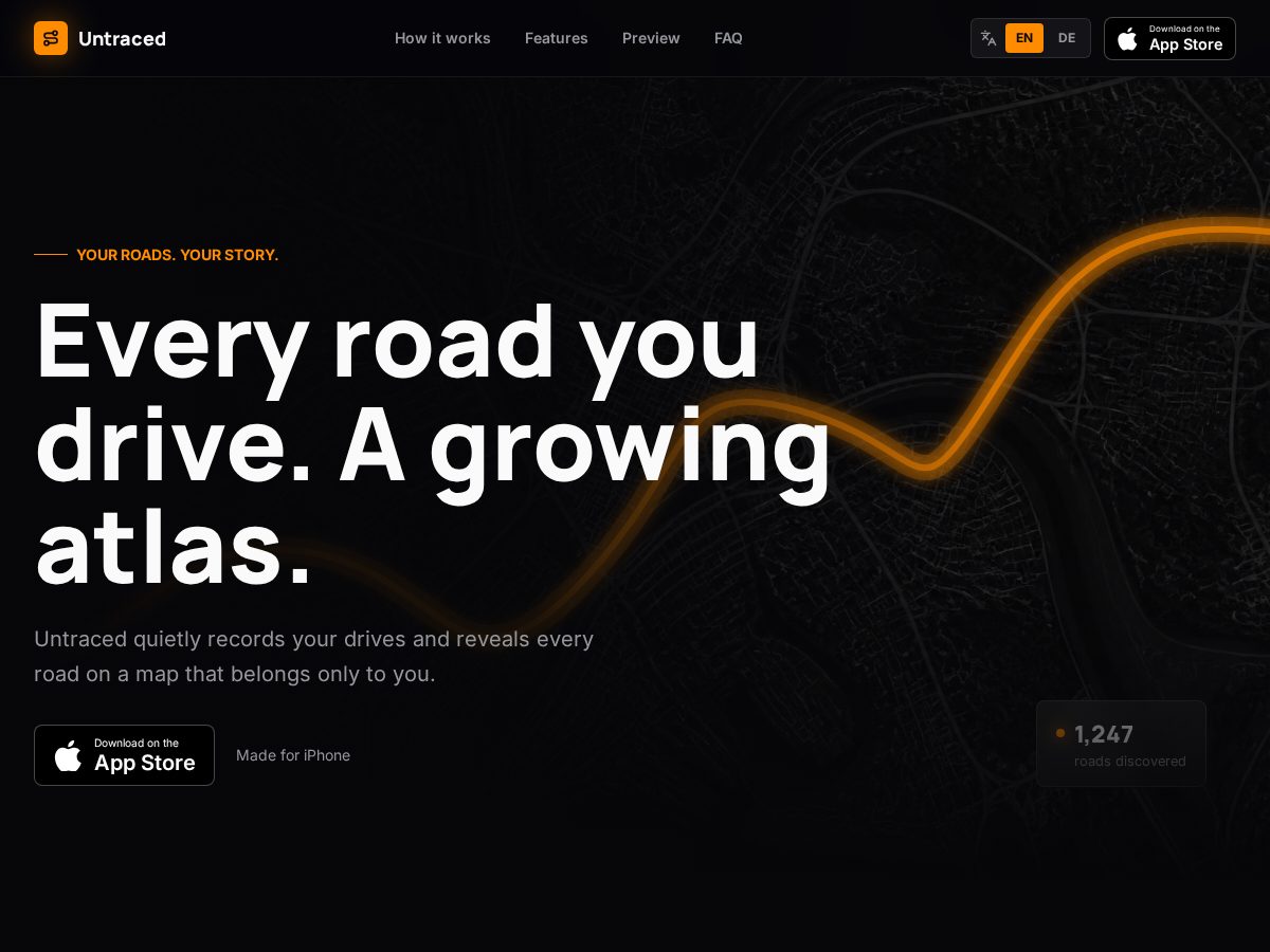Landing-page snapshot of untraced.world