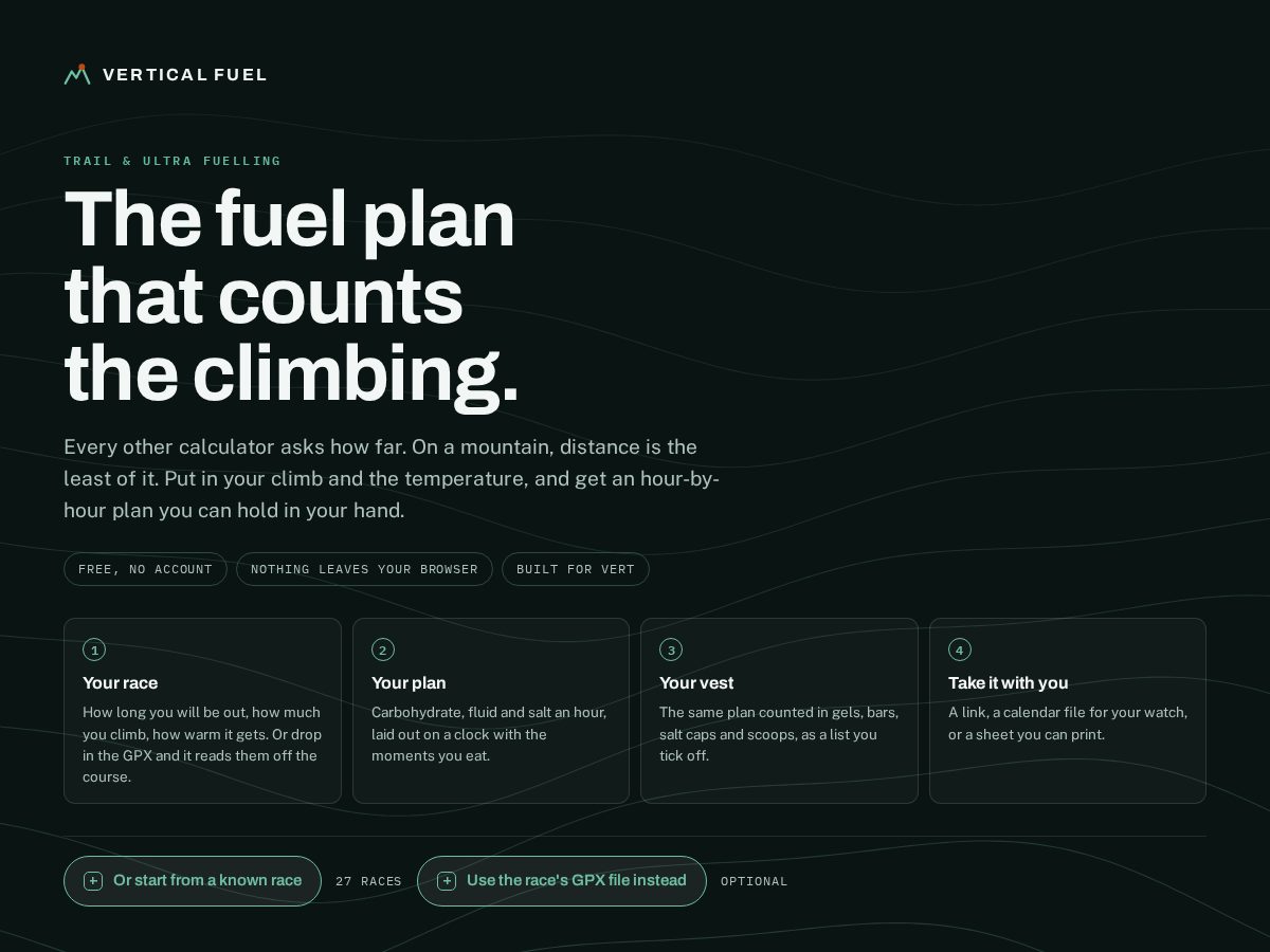 Landing-page snapshot of verticalfuel.run