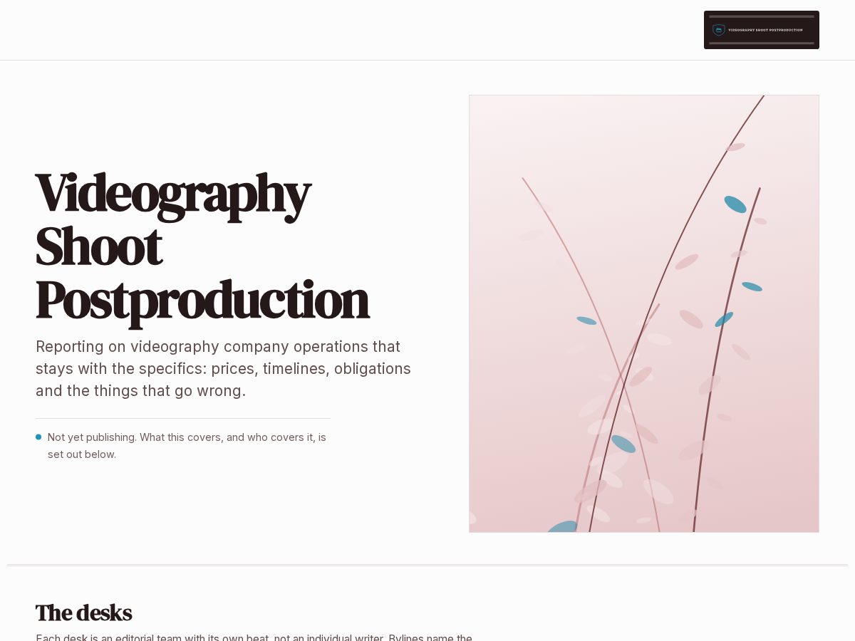 Landing-page snapshot of videographyshootpostproduction.com