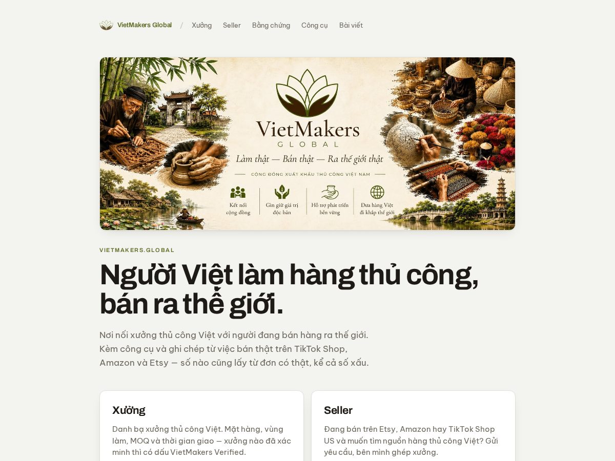 Landing-page snapshot of vietmakers.global