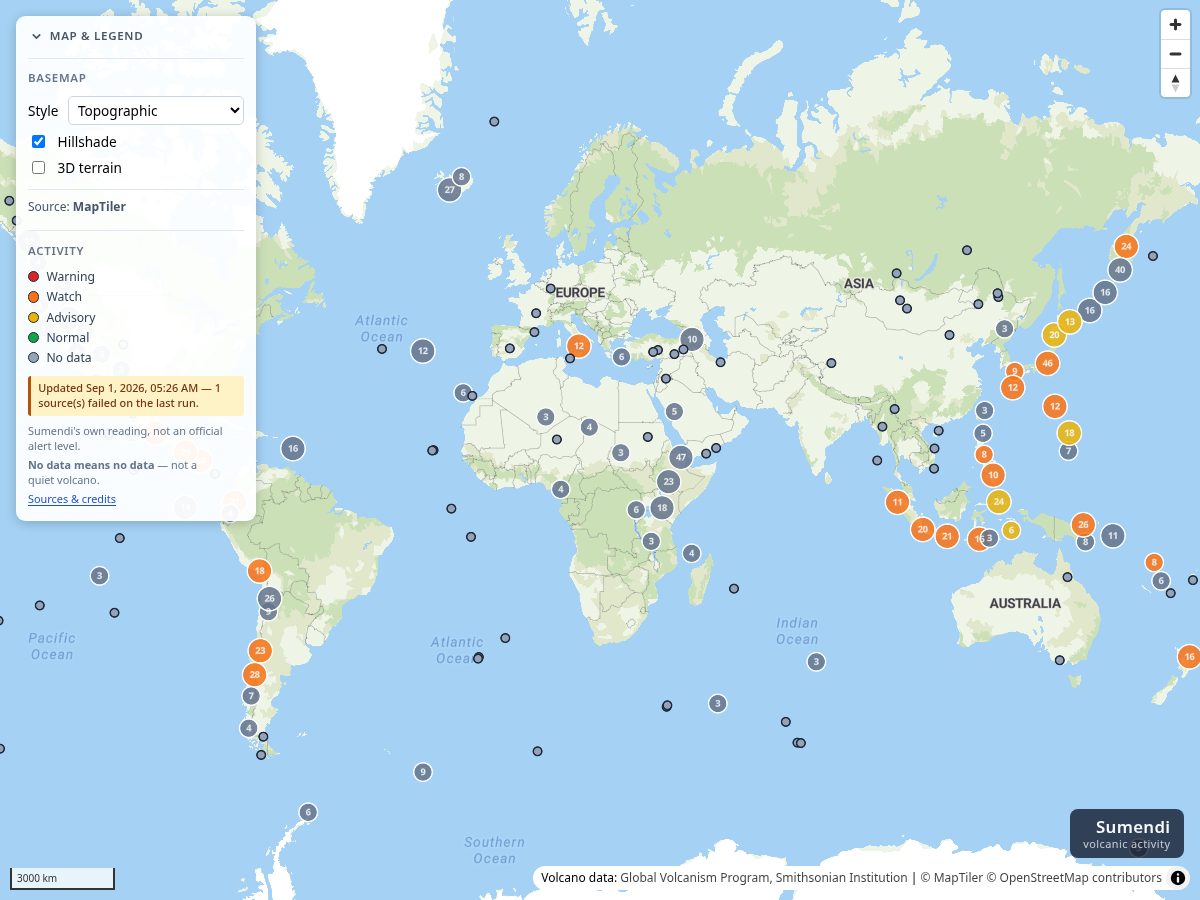 Landing-page snapshot of volcanicactivity.com