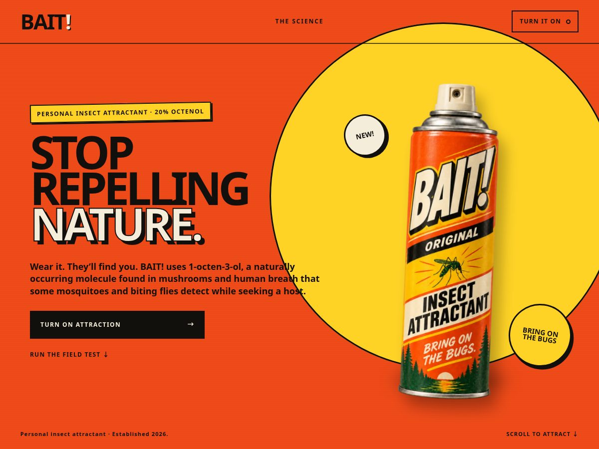 Landing-page snapshot of wearbait.com