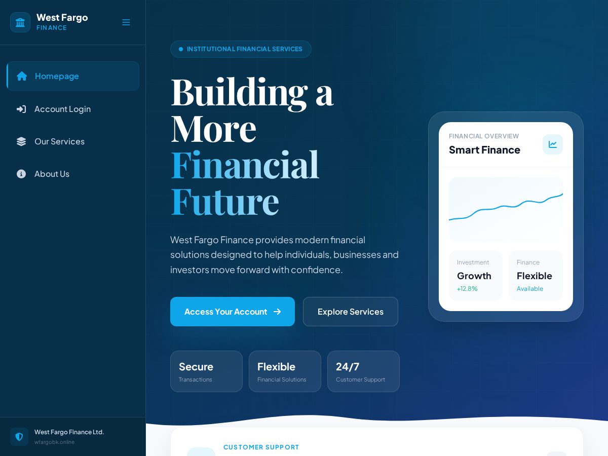 Landing-page snapshot of wfargobk.online