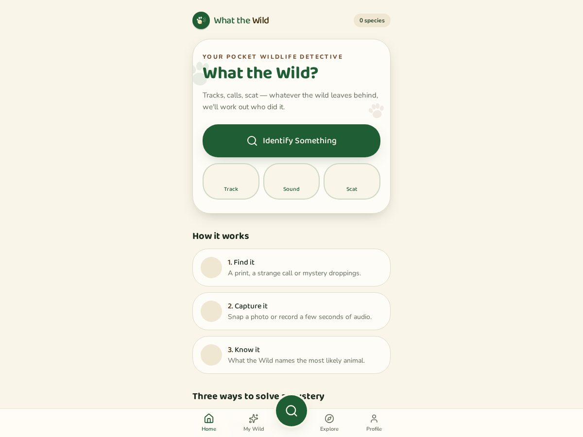 Landing-page snapshot of whatthewild.com