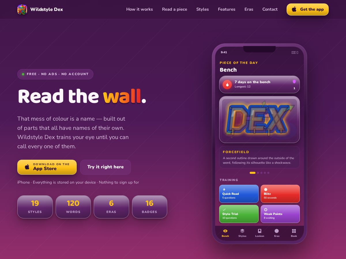 Landing-page snapshot of wildstyledex.online