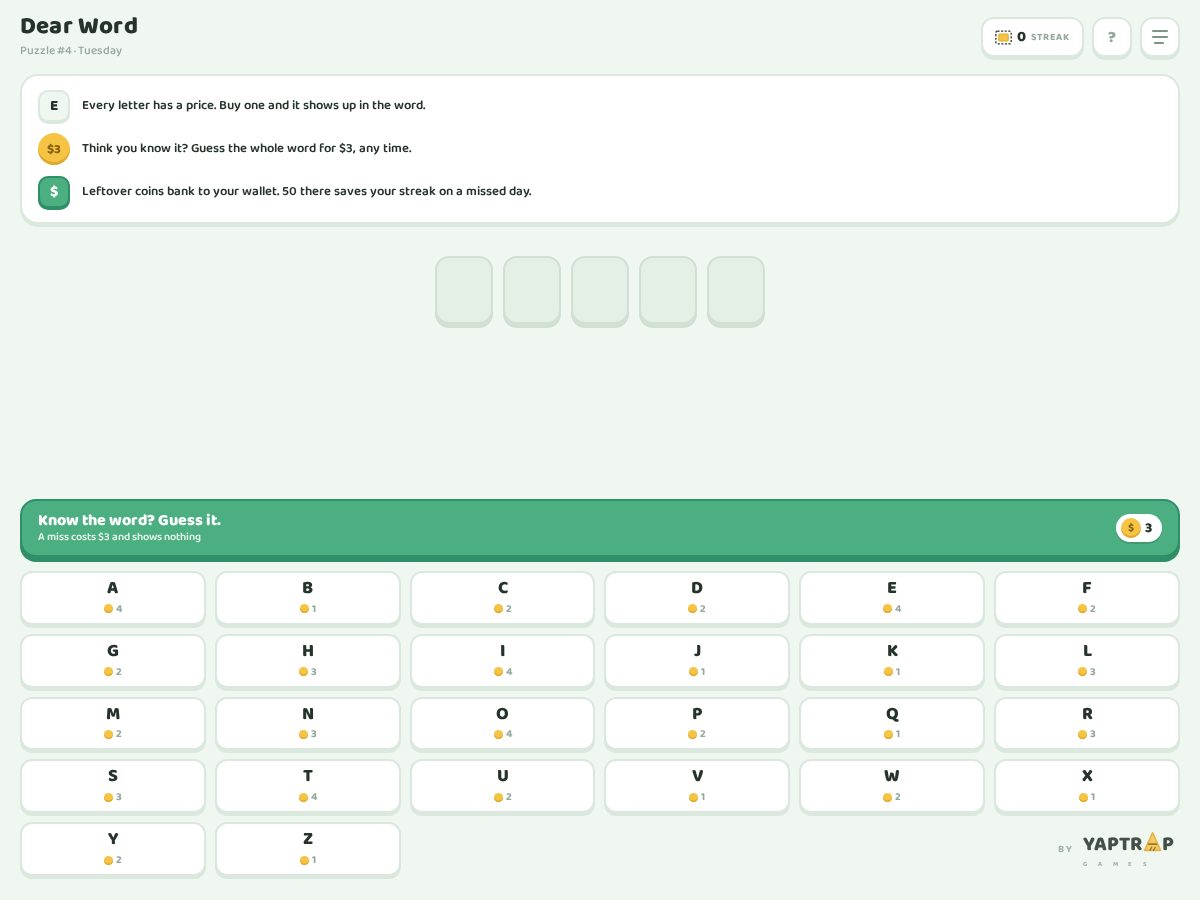 Landing-page snapshot of yaptrapgames.com