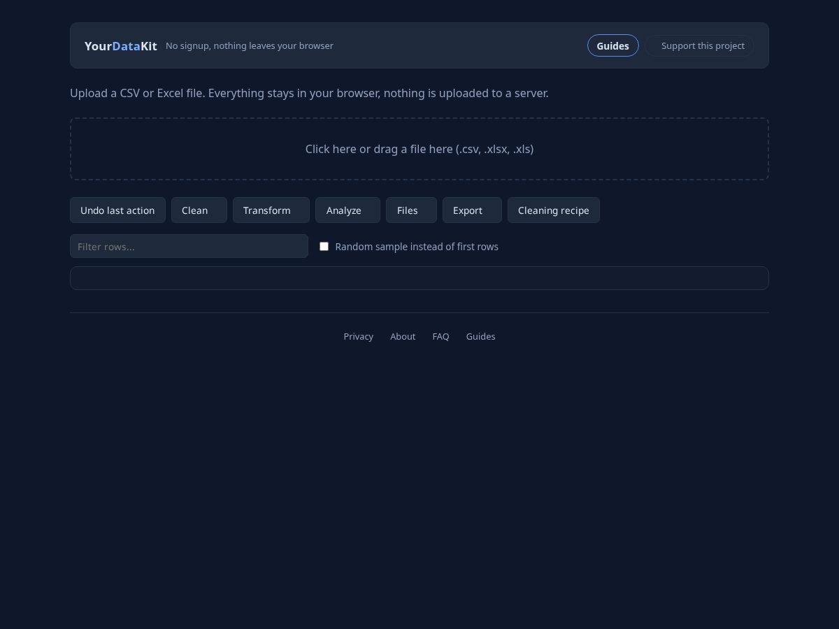 Landing-page snapshot of yourdatakit.com