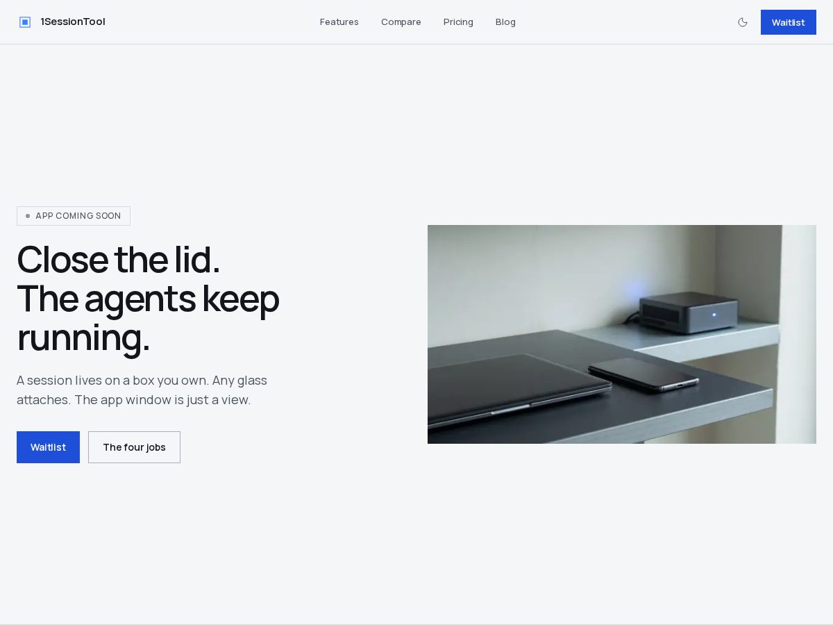 Landing-page snapshot of 1sessiontool.com
