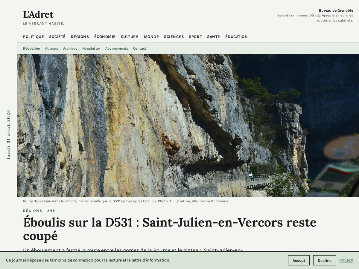 Landing-page snapshot of adret.digital
