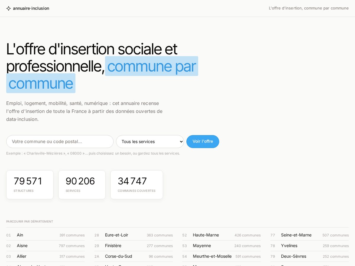 Landing-page snapshot of annuairesolidaire.com