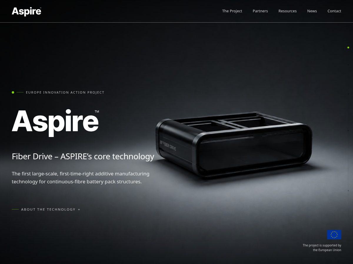 Landing-page snapshot of aspire-project.com