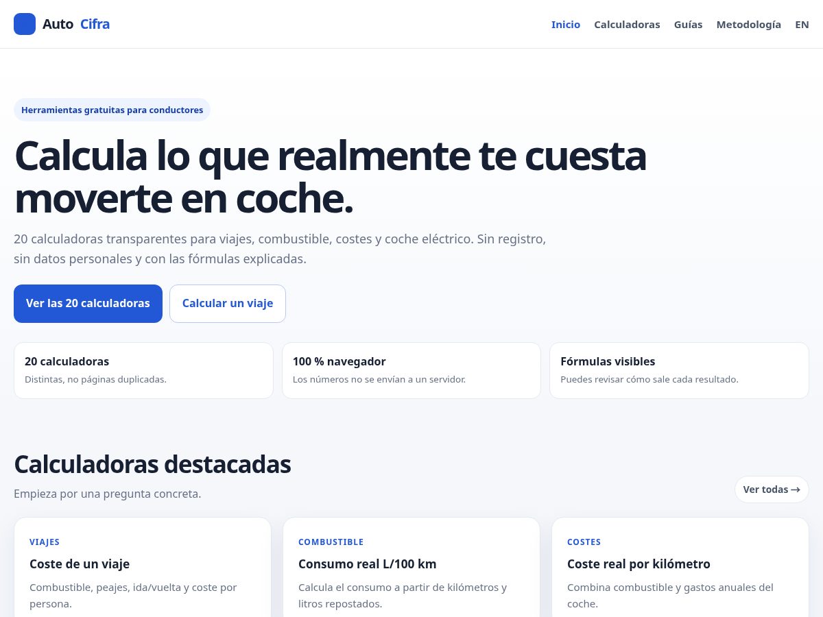 Landing-page snapshot of autocifra.fyi