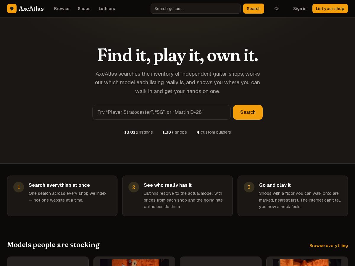 Landing-page snapshot of axeatlas.com