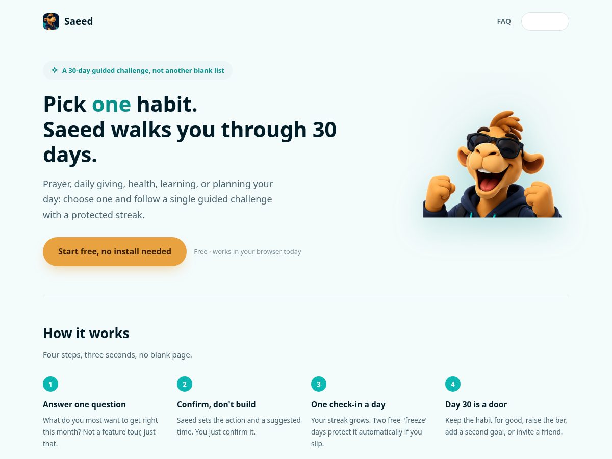 Landing-page snapshot of besaeed.app