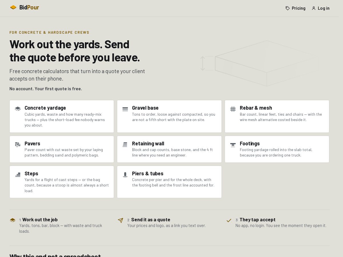 Landing-page snapshot of bidpour.com