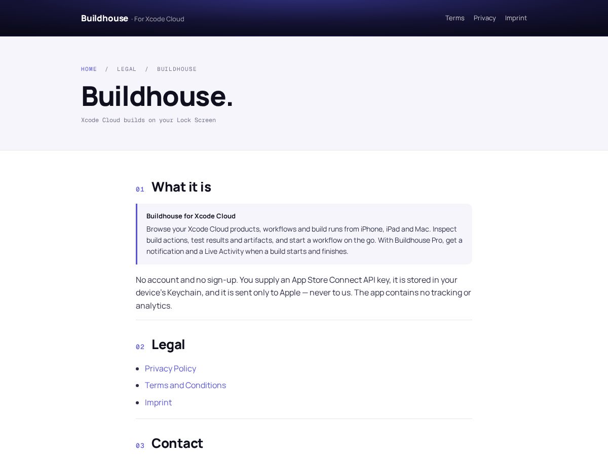 Landing-page snapshot of buildhouse.app