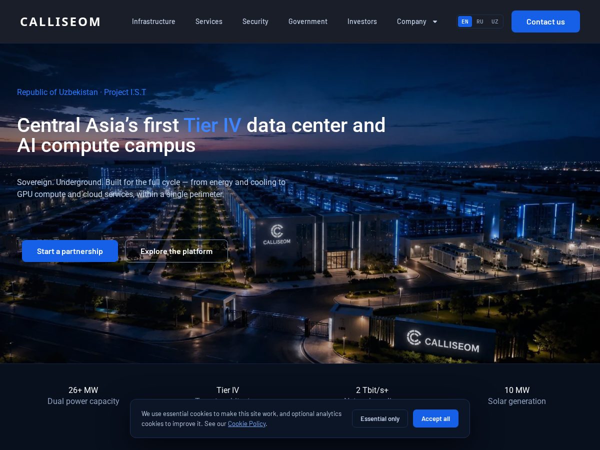 Landing-page snapshot of calliseom.com