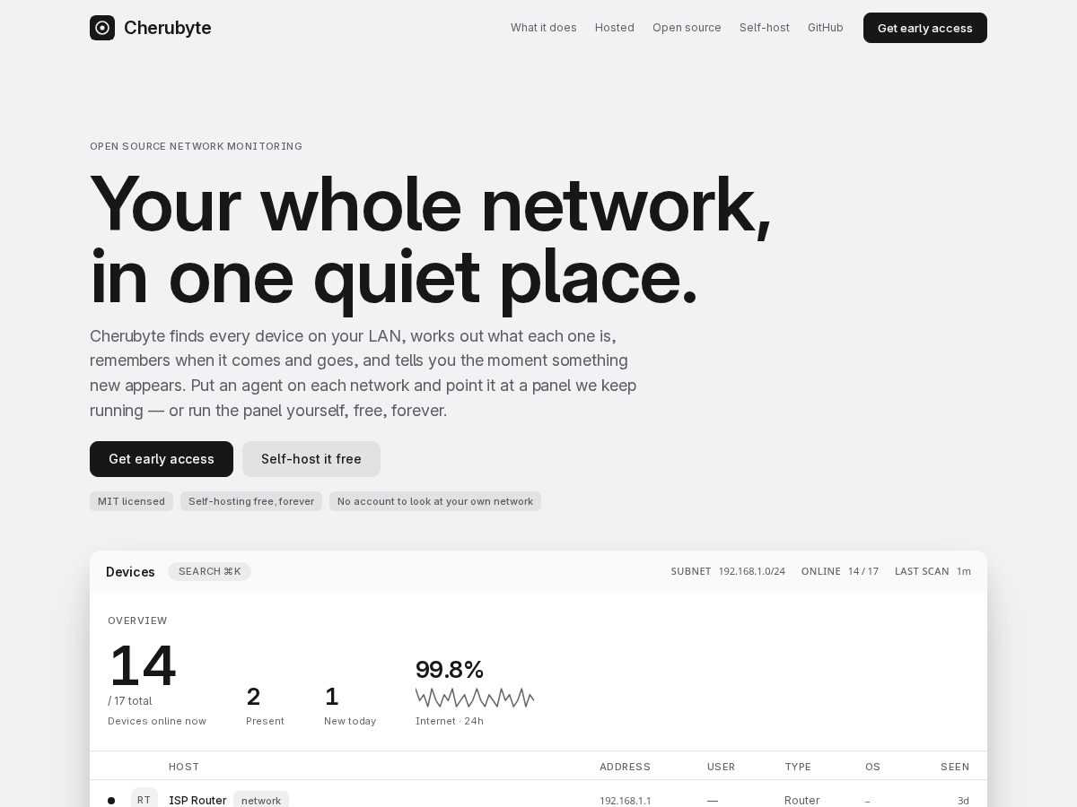 Landing-page snapshot of cherubyte.app