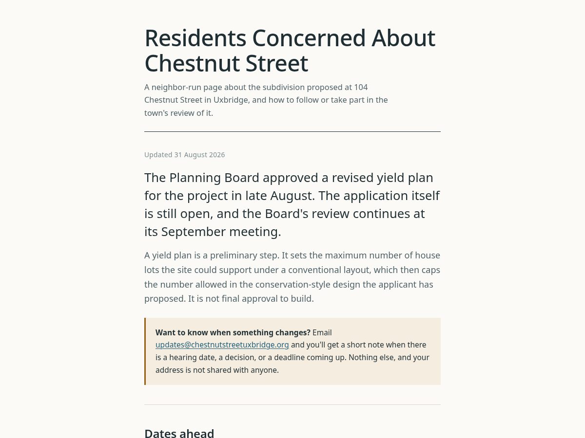 Landing-page snapshot of chestnutstreetuxbridge.org