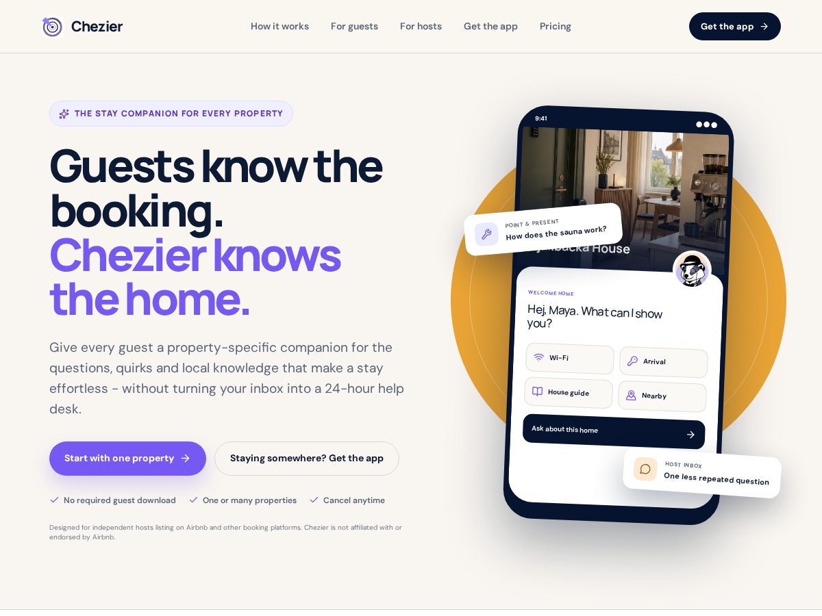 Landing-page snapshot of chezier.com