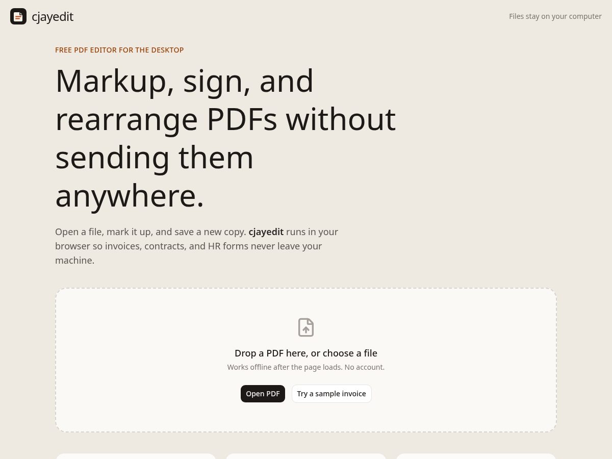Landing-page snapshot of cjayedit.com