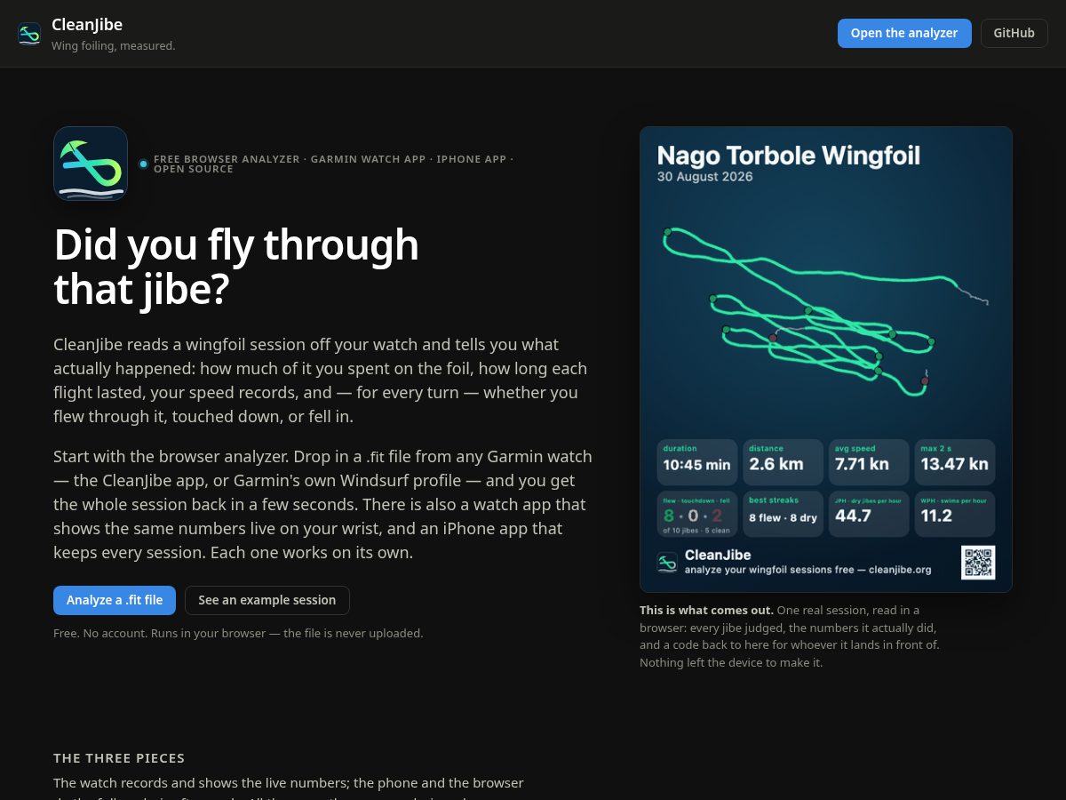 Landing-page snapshot of cleanjibe.org