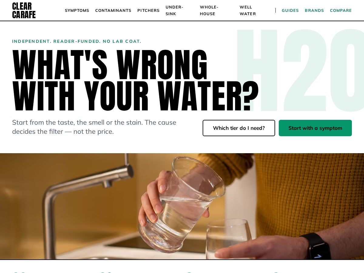 Landing-page snapshot of clearcarafe.com