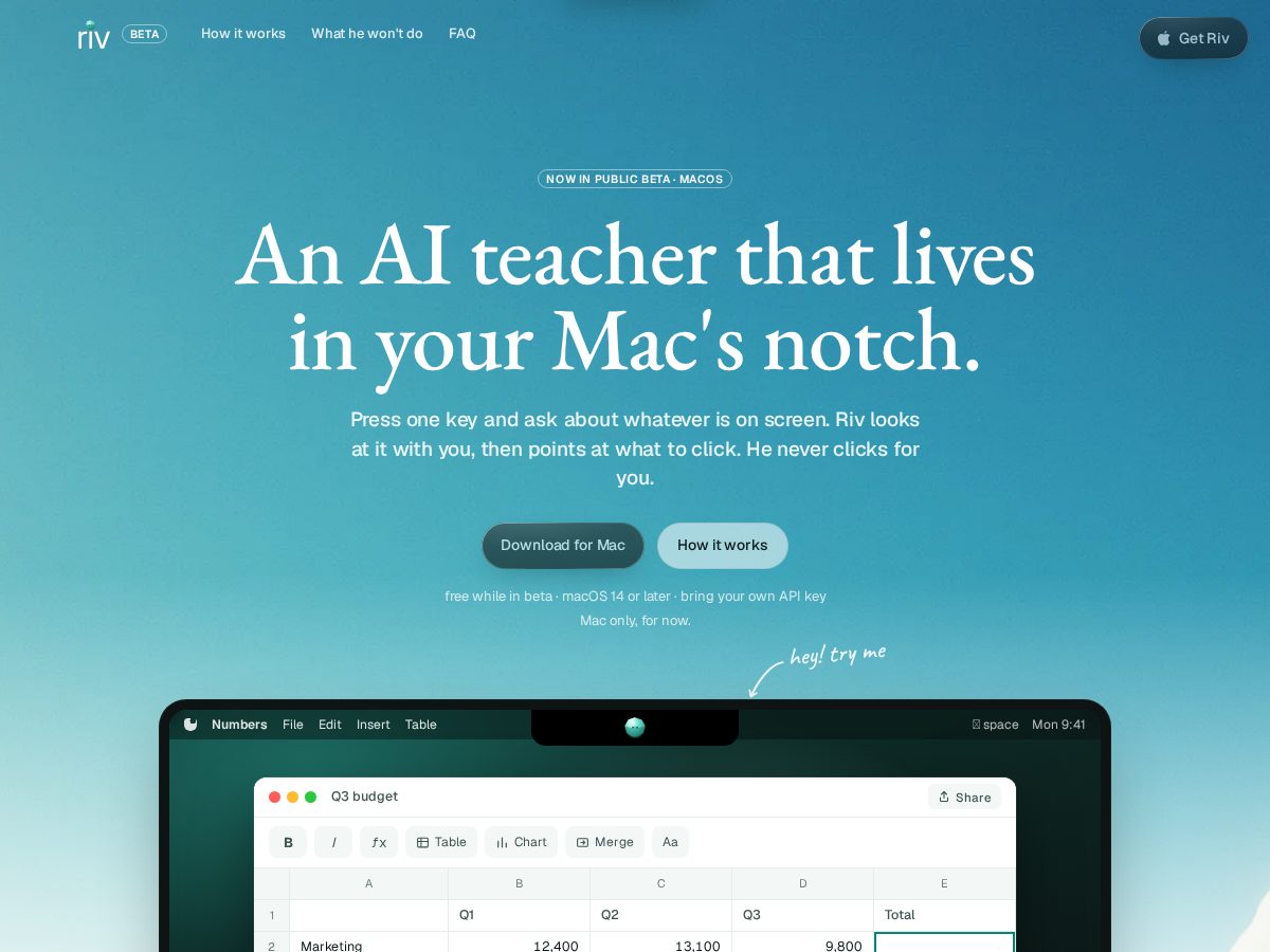 Landing-page snapshot of clickriv.com