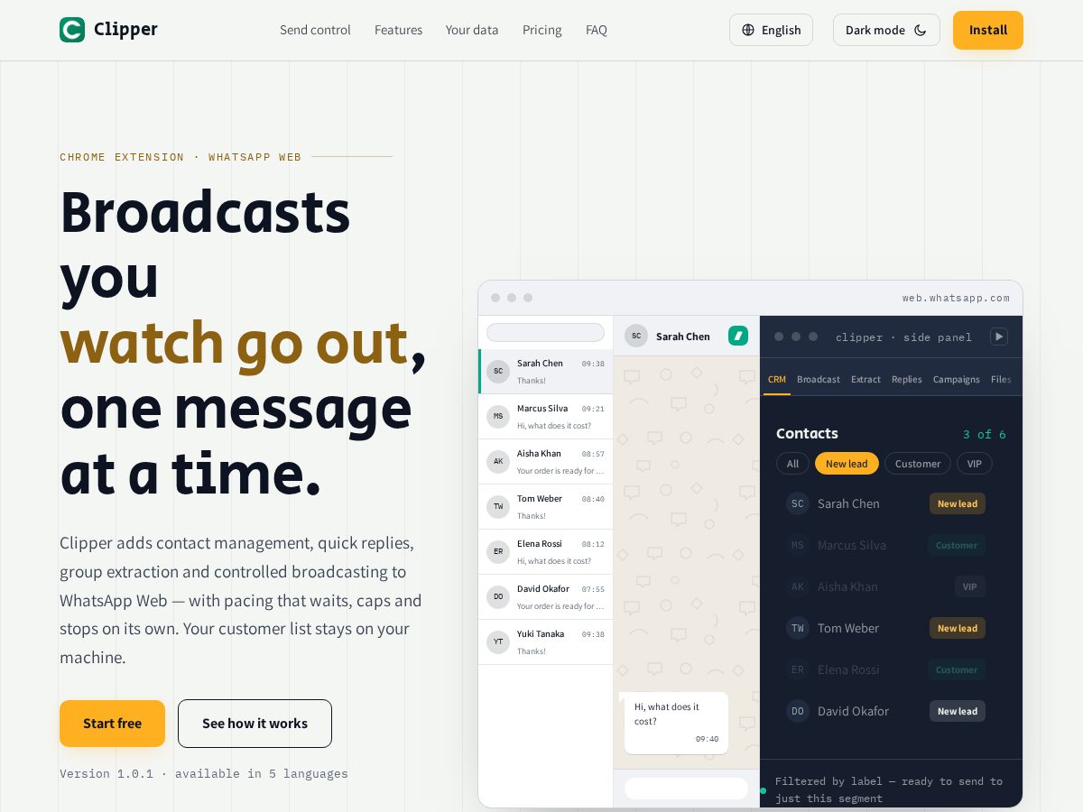 Landing-page snapshot of clipperai.pro