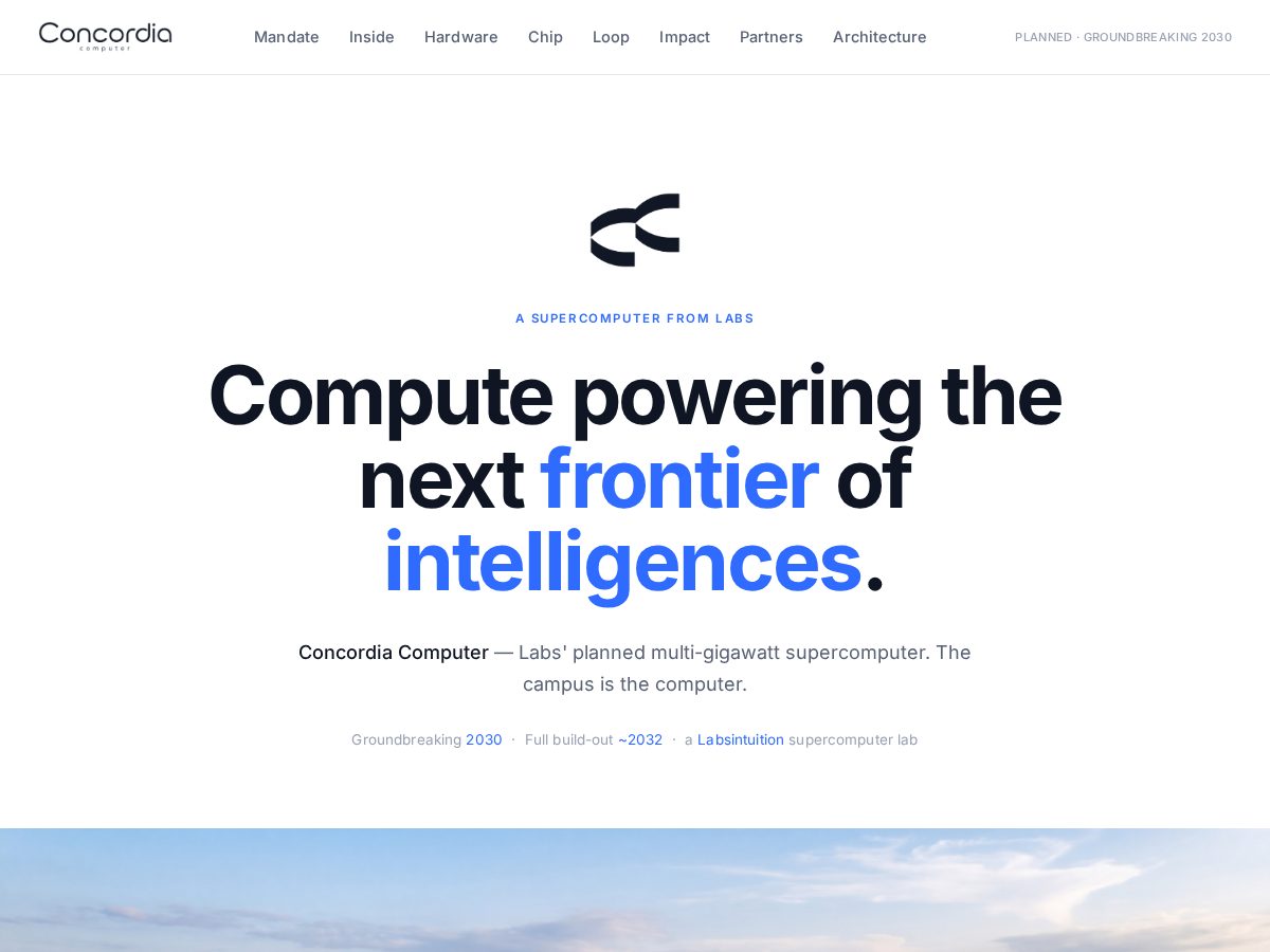 Landing-page snapshot of concordia.computer