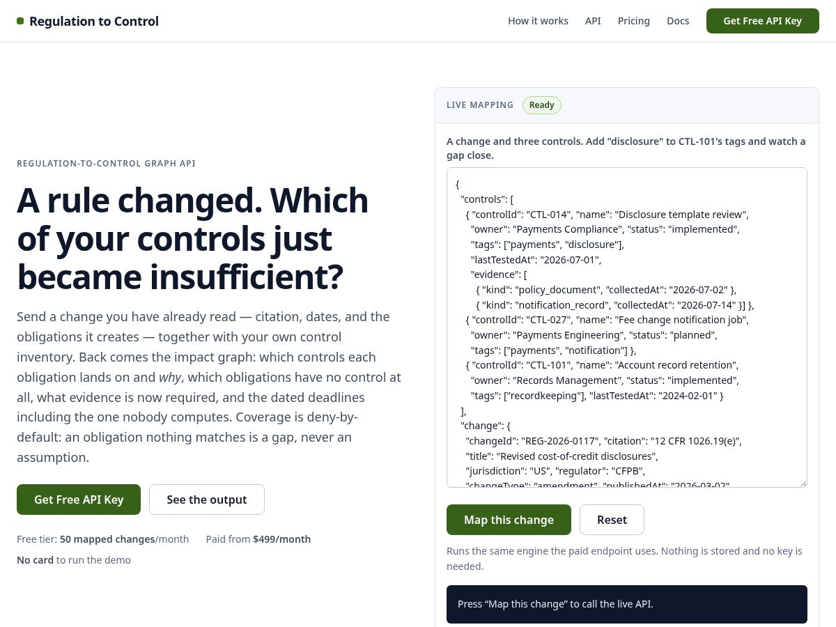 Landing-page snapshot of controlgraph-api.com
