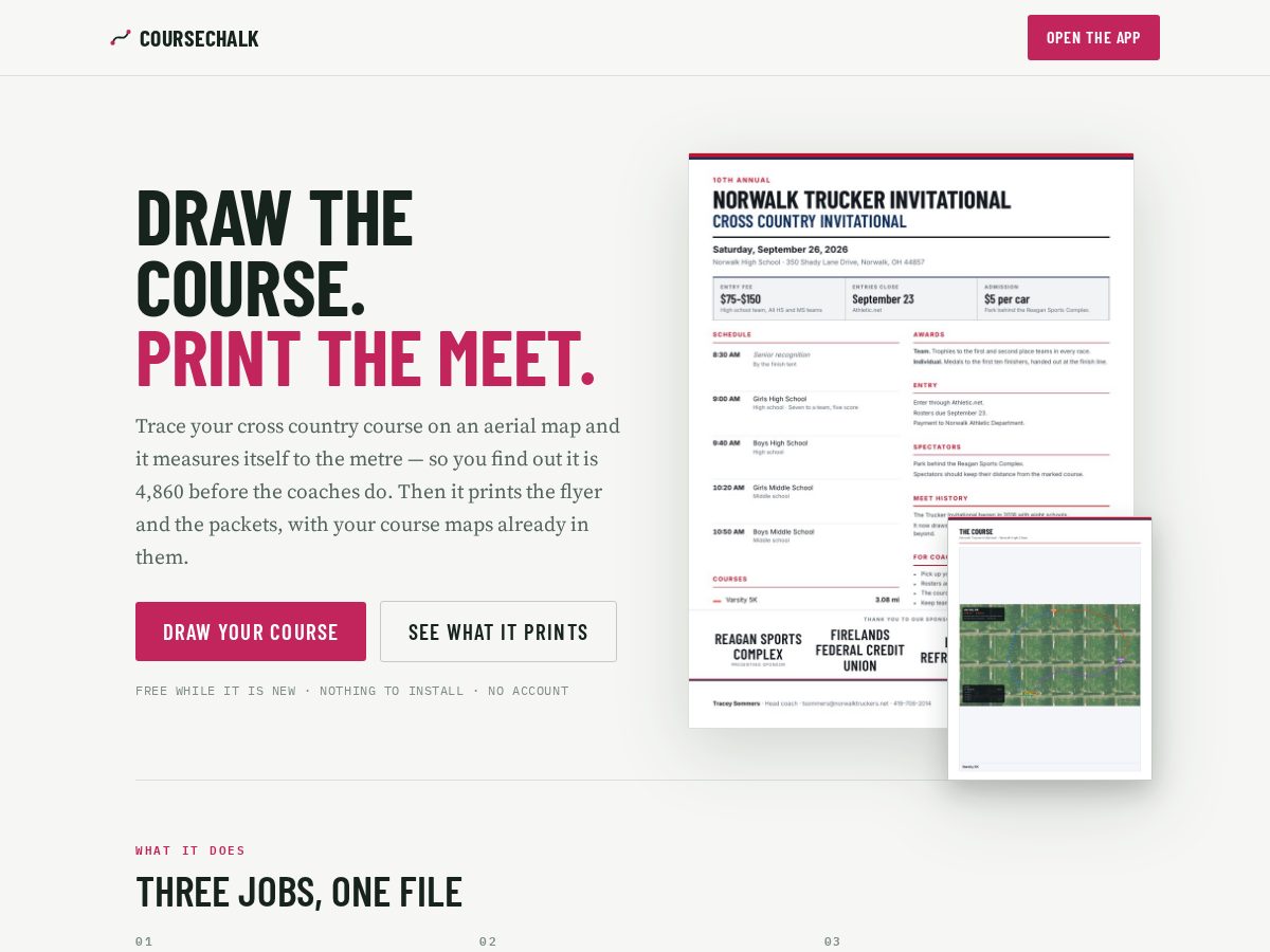 Landing-page snapshot of coursechalk.com