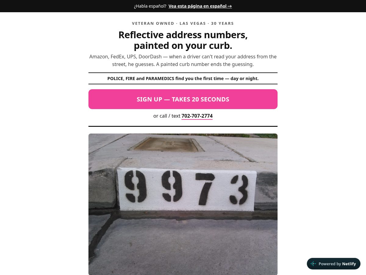 Landing-page snapshot of curbpainted.com