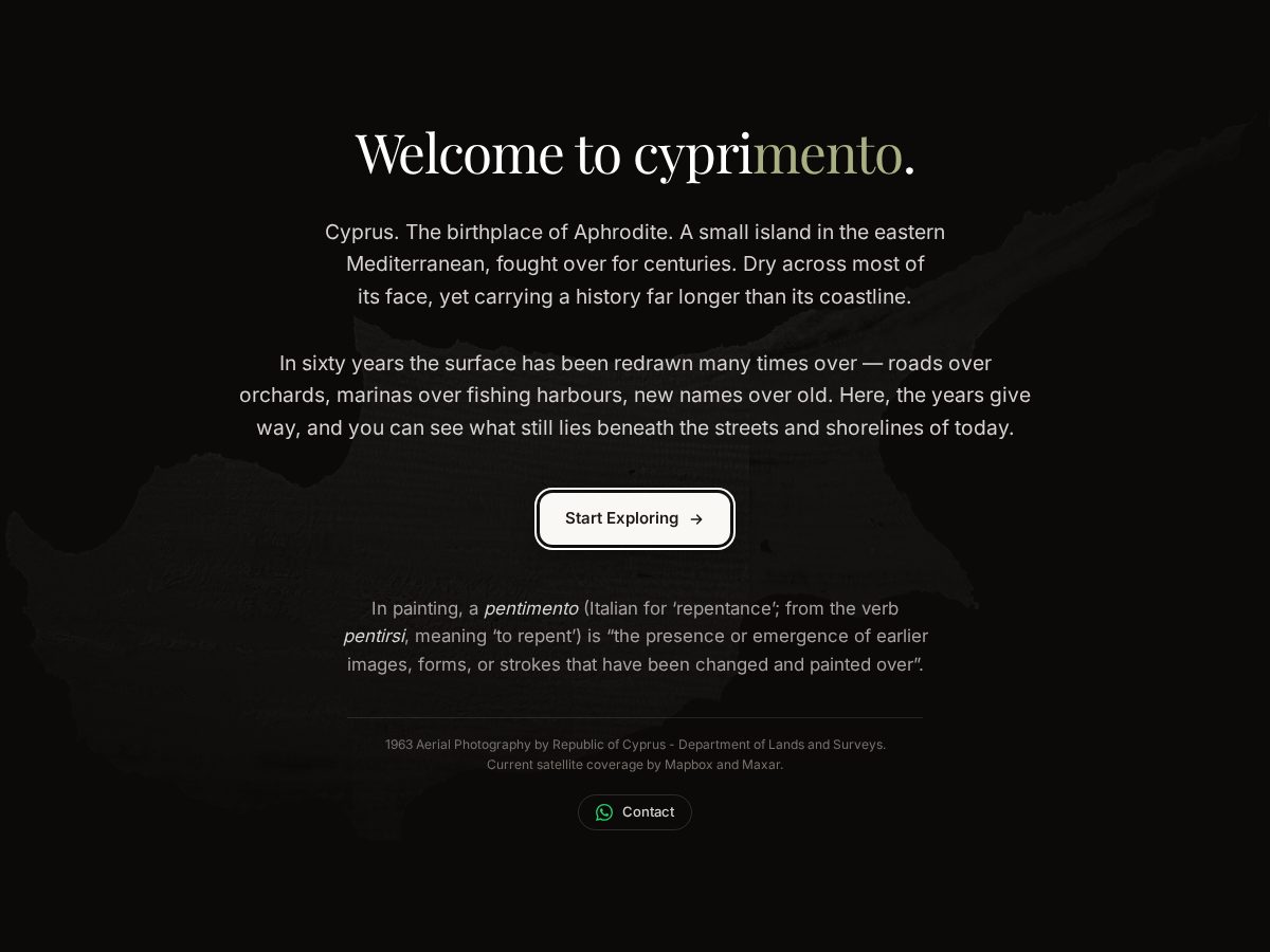 Landing-page snapshot of cyprimento.com