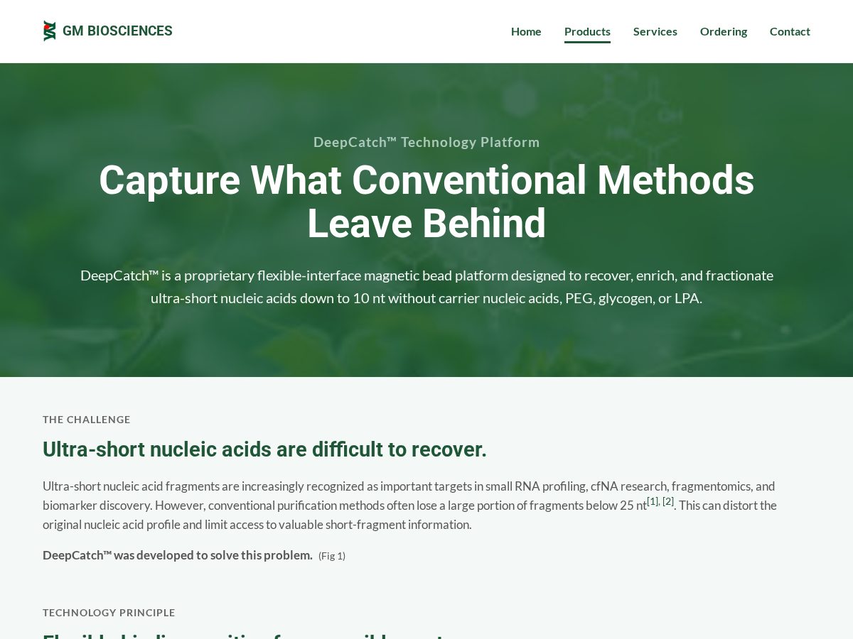 Landing-page snapshot of deepcatchbio.com