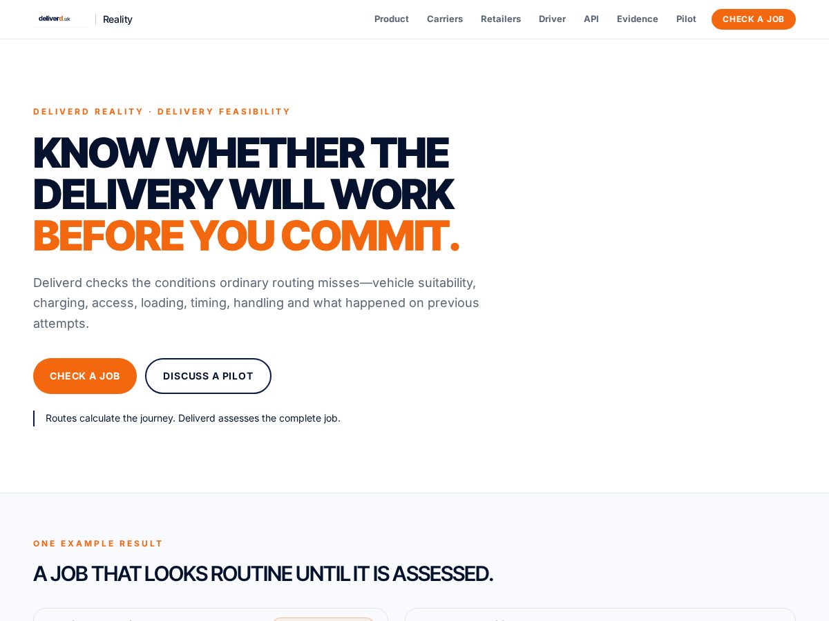 Landing-page snapshot of deliverd.live