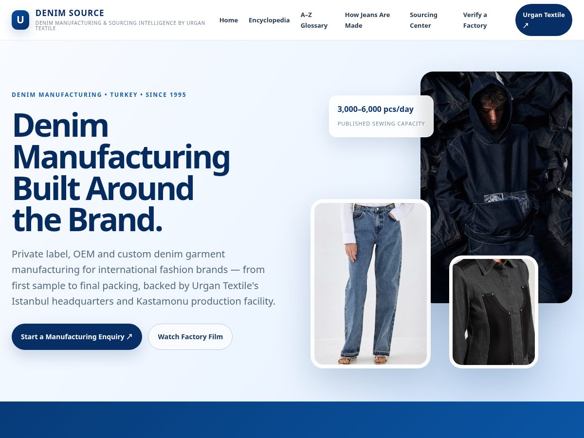 Landing-page snapshot of denimfactoryhub.com