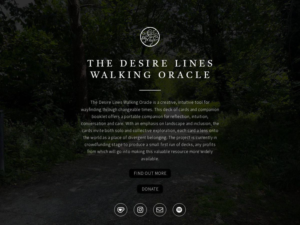 Landing-page snapshot of desirelineswalkingoracle.world