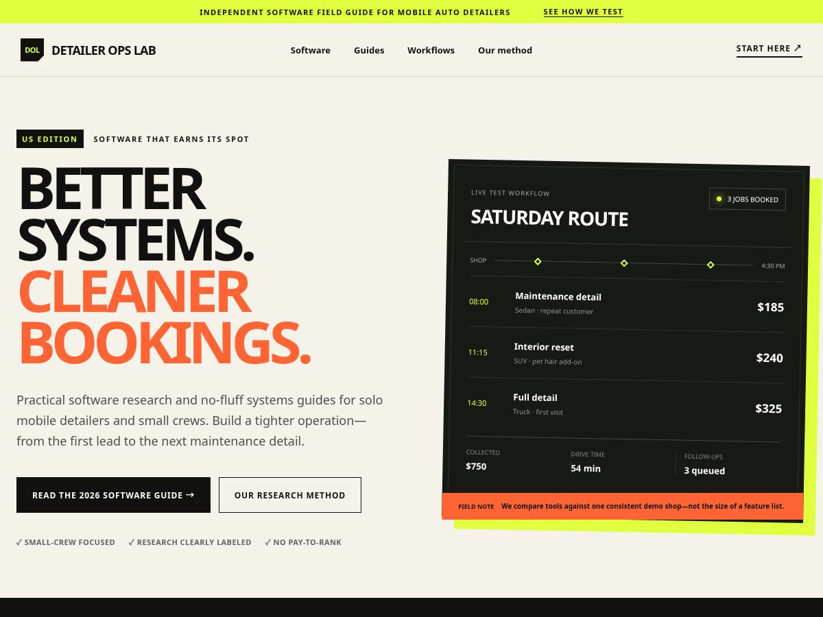 Landing-page snapshot of detaileropslab.com