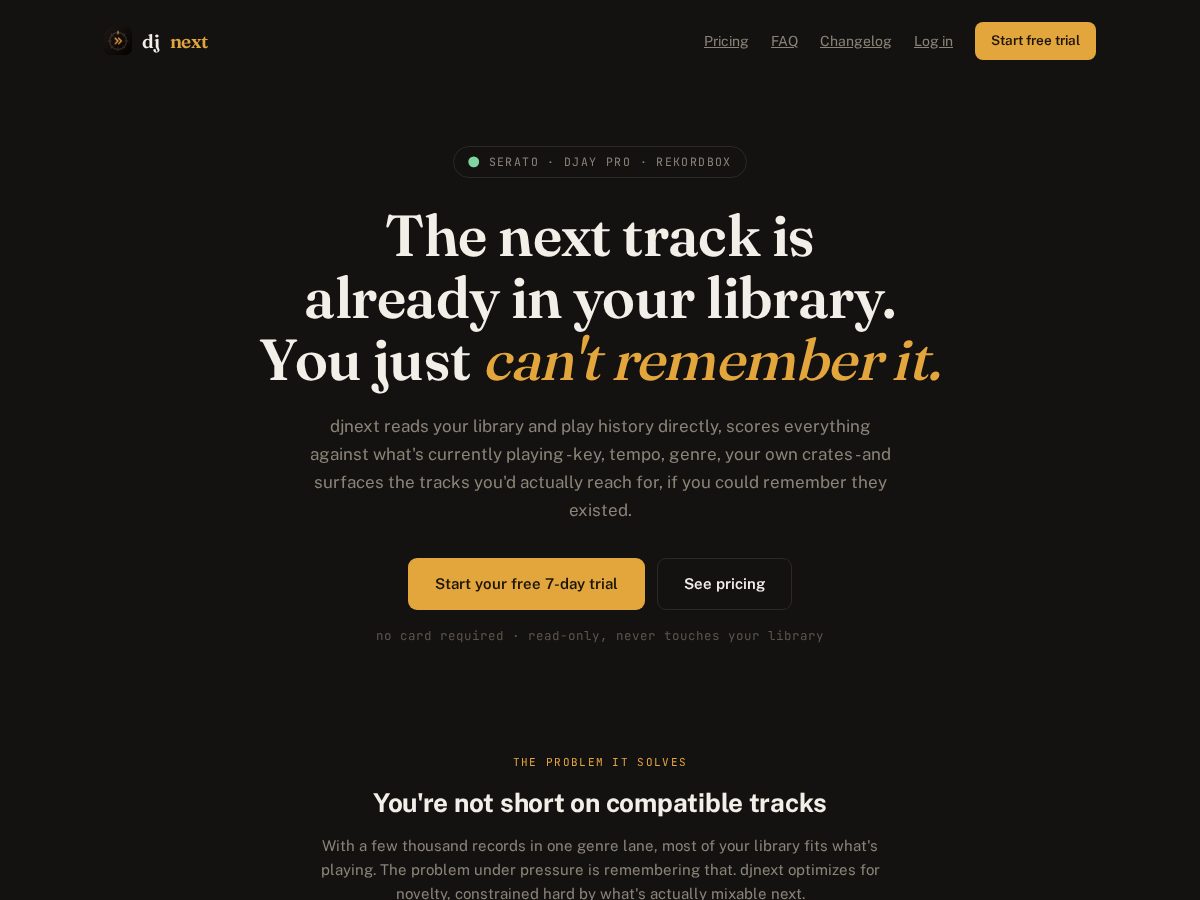 Landing-page snapshot of djnext.live