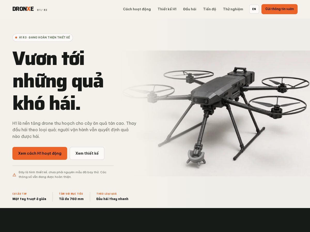 Landing-page snapshot of dronxe.com