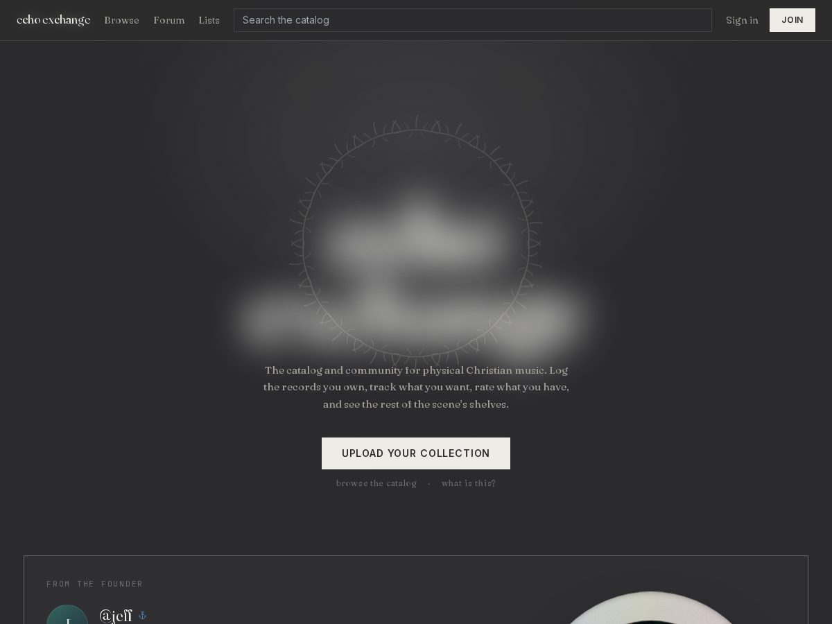 Landing-page snapshot of echoexchange.net
