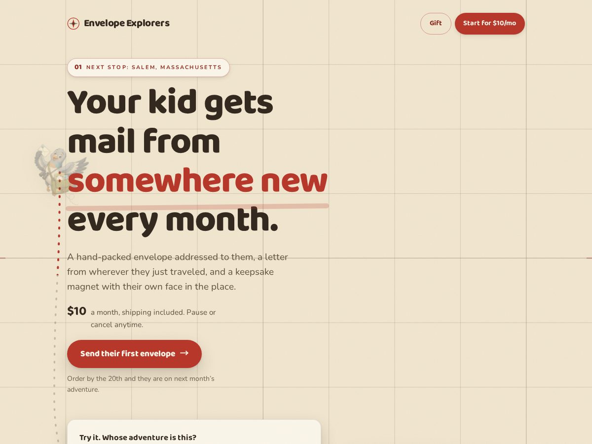Landing-page snapshot of envelopeexplorers.com