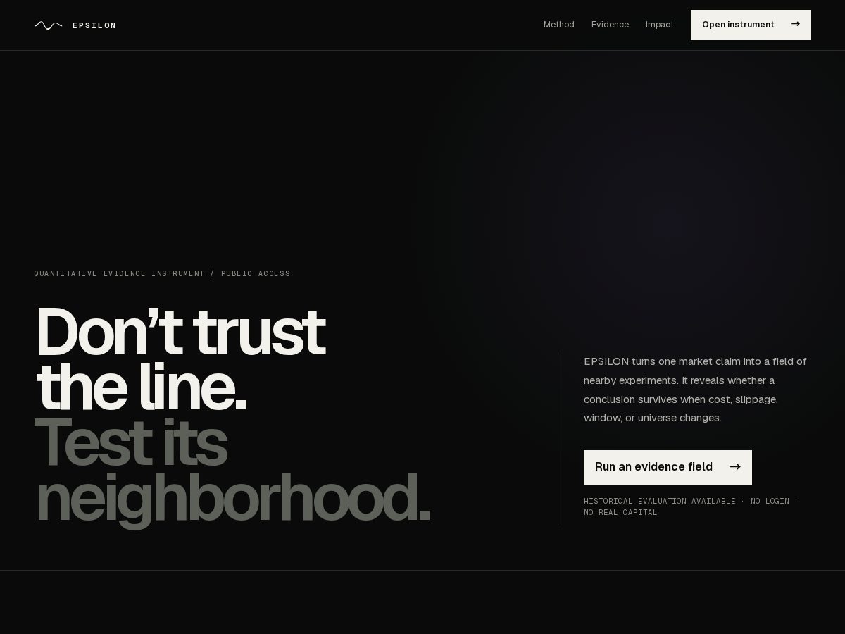 Landing-page snapshot of epsilonfield.space