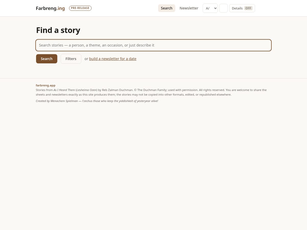 Landing-page snapshot of farbreng.app