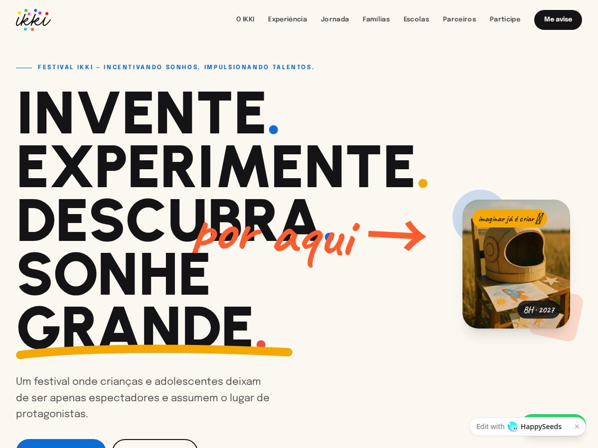 Landing-page snapshot of festivalincentivandosonhos.online