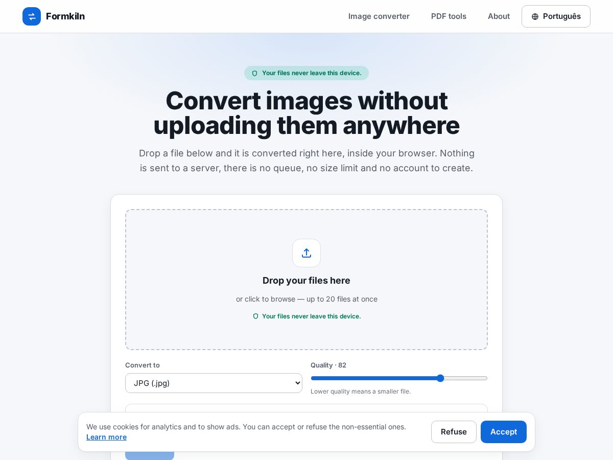 Landing-page snapshot of formkiln.com